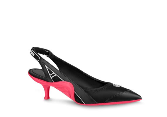 Buy the Original Louis Vuitton Archlight Slingback Pump in Black and Fuchsia Pink