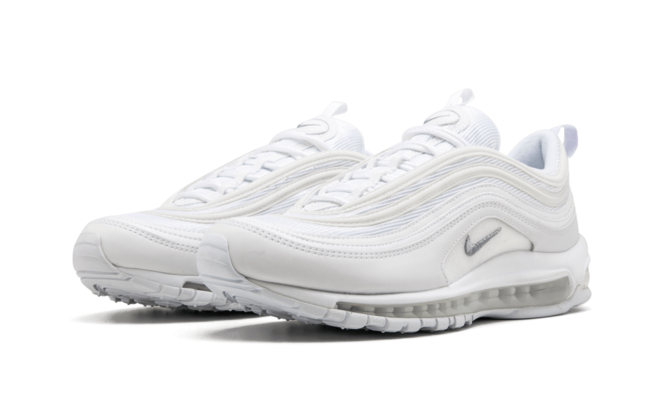 Women's Triple White Wolf Grey Nike Air Max 97 Now Available at New Outlet