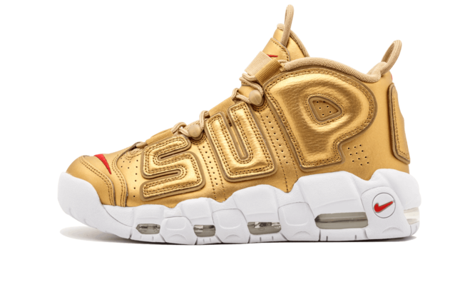 Women's Nike Air More Uptempo Supreme Suptempo Gold Sneakers Available at Outlet