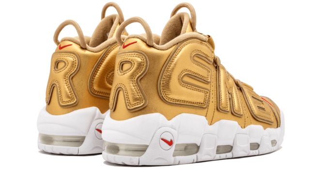 Stylish Men's Nike Air More Uptempo Supreme Suptempo Gold Shoes | Buy Outlet