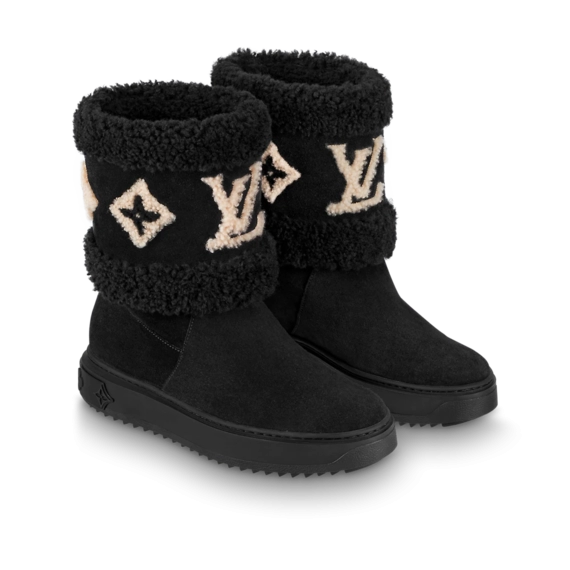 Shop Women's Louis Vuitton Snowdrop Flat Ankle Boot Black Outlet