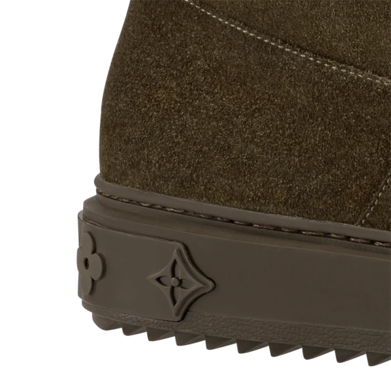 Find a Great Outlet Price on Louis Vuitton's Snowdrop Flat Ankle Boot Khaki Green - Stylish & Feminine!