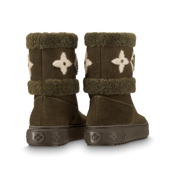 Shop Now & Save - Louis Vuitton's Snowdrop Flat Ankle Boot Khaki Green - Women's Go-To Footwear!