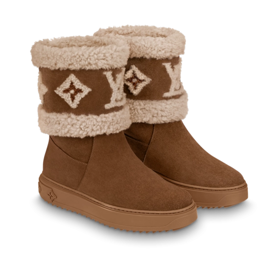 Find the perfect fit for this season with the Louis Vuitton Snowdrop Flat Ankle Boot Cognac Brown for women!