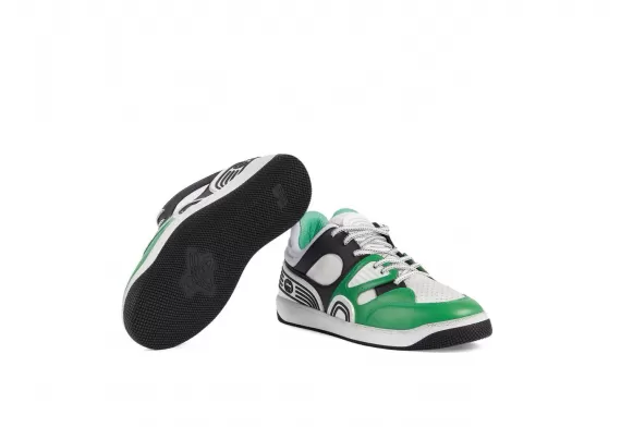 Get the Look - Gucci Basket Low-Top Sneakers for Men - Black/Green/White