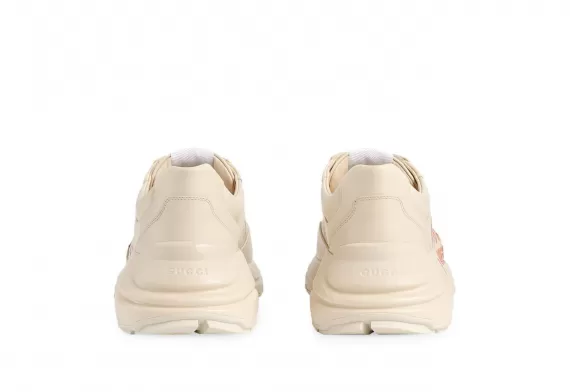 Gucci Rhyton Low-Top Leather Sneakers - Cream/Multicolour - Sale