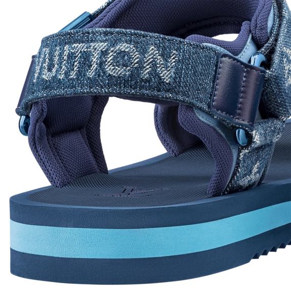 Shop the Outlet Louis Vuitton Panama Sandal Blue for Men