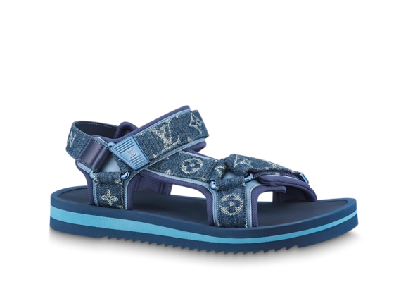 Buy Original Louis Vuitton Panama Sandal Blue for Men