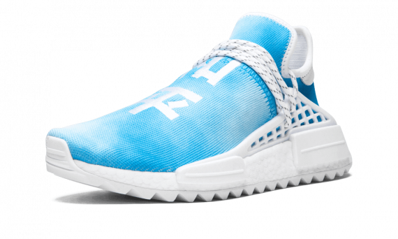 blue human race shoes