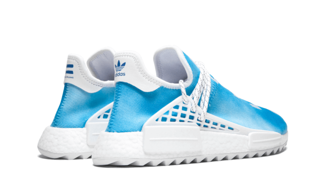 Stylish Women's NMD Human Race Holi MC Blue Shoes by Pharrell Williams.