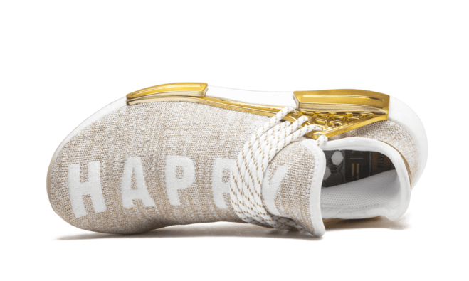 Upgrade Your Look with Pharrell Williams NMD Human Race Holi MC Gold Happy - China Exclusive - Buy Now!