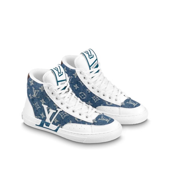 Brand New Louis Vuitton Men's Charlie Sneaker Boot Blue