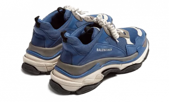 Shop the Balenciaga Triple S Trainers Navy Gray Here - For Men