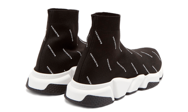 Get the Women's Balenciaga Speed Runner Mid Logo Original in Black and White