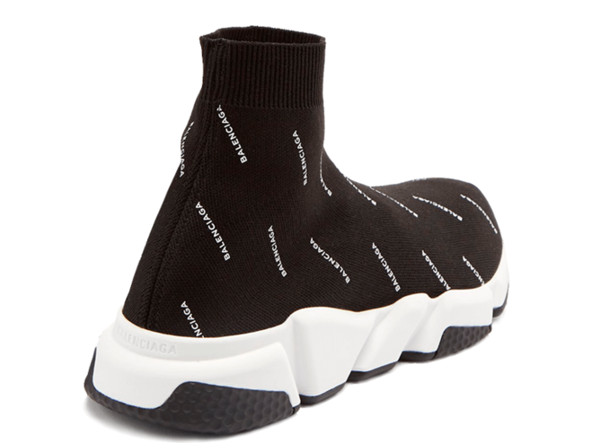 Men's Speed Runner Balenciaga Mid Logo - Buy Black and White - Original Product