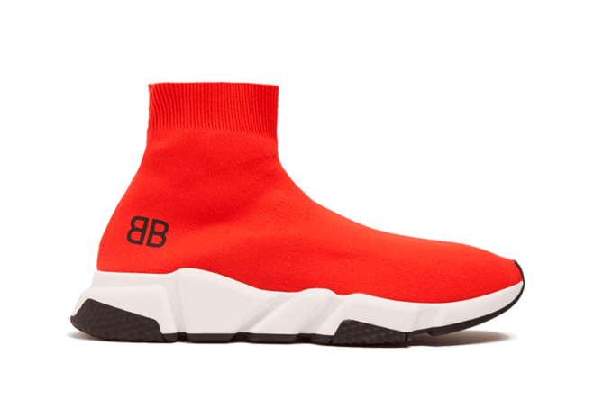 Women's Mid-Top Red Balenciaga Speed Runner, Original Outlet.