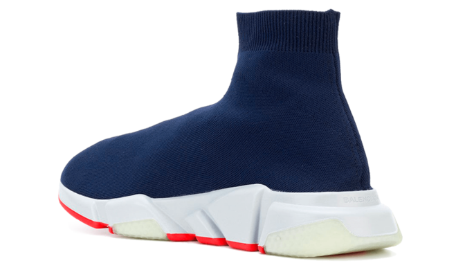 Men's Balenciaga Speed Runner Mid Shoes - Navy - Outlet Store