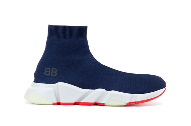 Balenciaga Speed Runner Mid Sneaker - Navy - Men's Shoes from Outlet