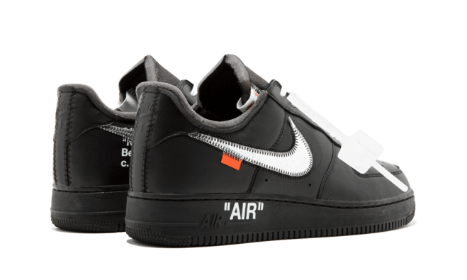 Stylish black Nike x Off White Air Force 1 07 Virgil x MoMa sneakers for women now on sale.