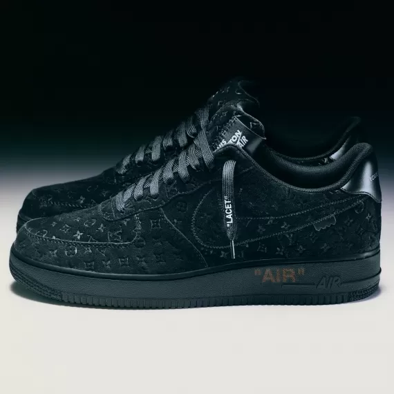 Men's Louis Vuitton and Nike Air Force 1 By Virgil Abloh - Sale, Original and New - Black/Anthracite