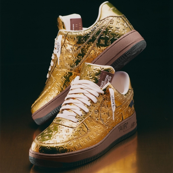 Save big on the new, original Louis Vuitton and Nike Air Force 1 by Virgil Abloh - Met Gold, Baroque Brown and Black for men.
