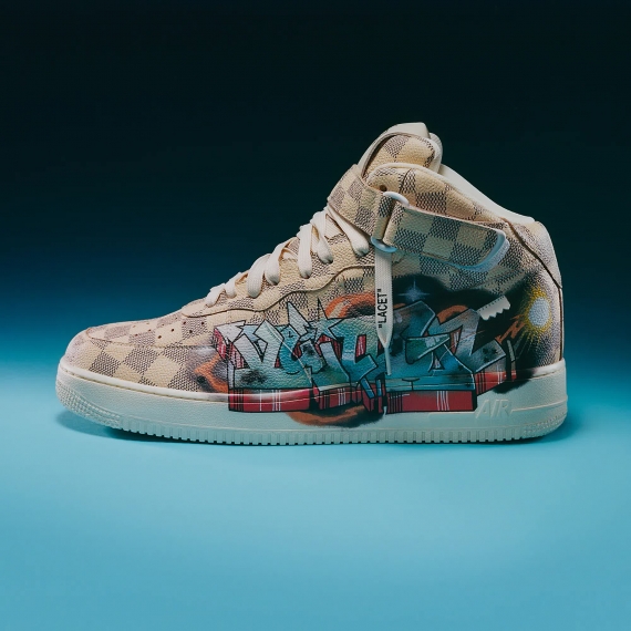 Outlet 'Louis Vuitton X Air Force 1 Mid Graffiti' Sneakers for Men - Sale!