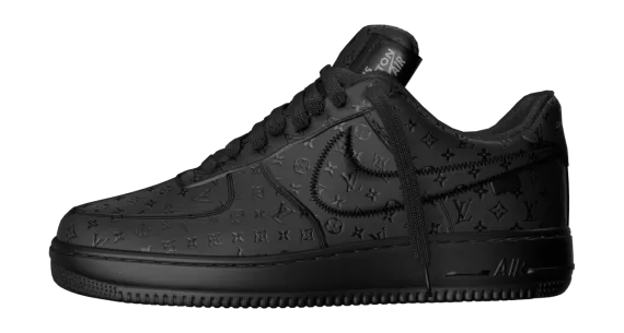 Shop the Louis Vuitton X Air Force 1 Low Black for Men - Now Available at Outlets for Sale!