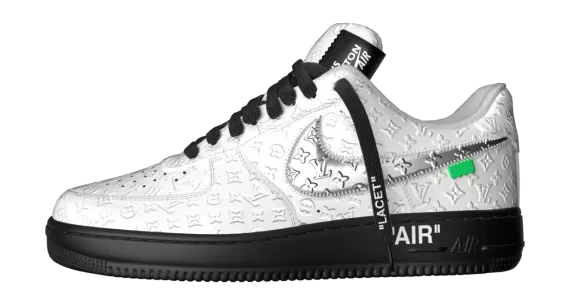 Buy an original Louis Vuitton X Air Force 1 Low White & Black for men - the perfect addition to any wardrobe.