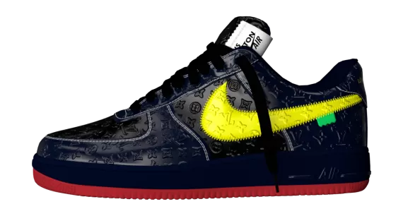 Look Stylish and Fresh in Louis Vuitton and Nike Air Force 1 by Virgil Abloh Low Blue / Yellow / Red - Buy Now at Outlet Prices!