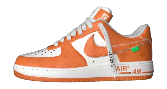 Get men's Virgil Abloh Louis Vuitton and Nike Air Force 1 Low Orange buy outlet original!