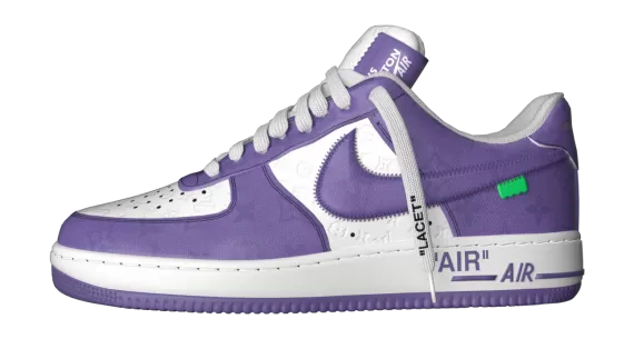 Outlet Sale! Louis Vuitton and Nike Air Force 1 by Virgil Abloh Low Lilac - The New Look for Men!