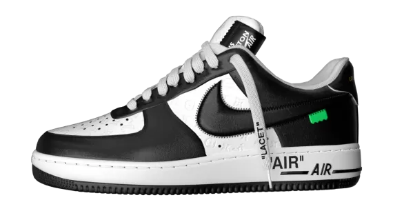 Look your best with this original Louis Vuitton and Nike Air Force 1 Low Black and White collaboration by Virgil Abloh -- perfect for the modern man!