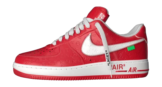 Make a Statement with the Men's Louis Vuitton and Nike Air Force 1 by Virgil Abloh Red - Buy at our Outlet Now!