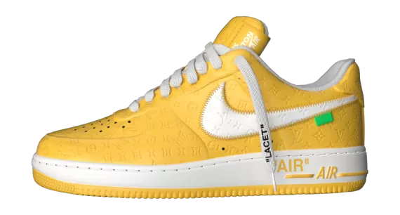 For Men: Check Out the Brand New Louis Vuitton X Air Force 1 Low Yellow Outlet Sale!