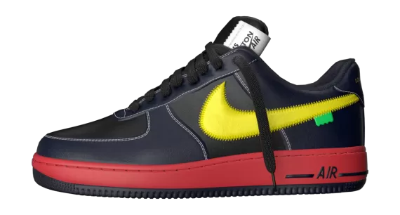 Mens Louis Vuitton X Air Force 1 Low Dark Blue - Original Outlet Sale.