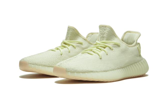 Women's Yeezy Boost 350 V2 Butter shoes on outlet sale.