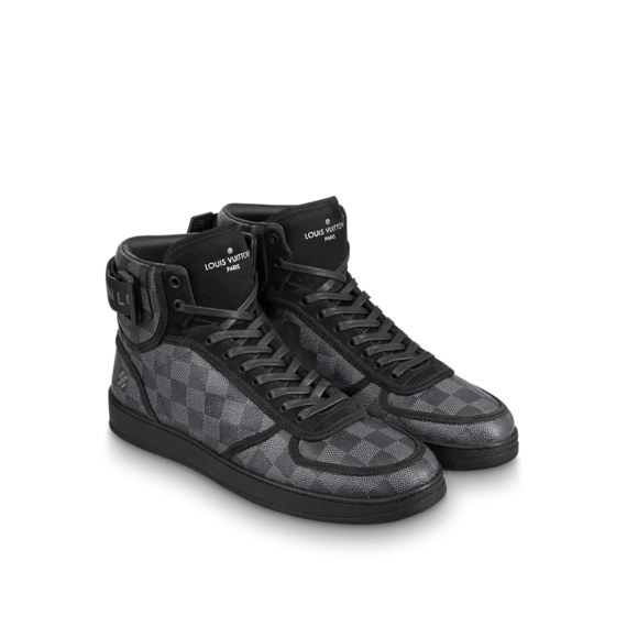 Get a New Men's Louis Vuitton Rivoli Sneaker for Sale at Outlet- Damier Graphite Canvas