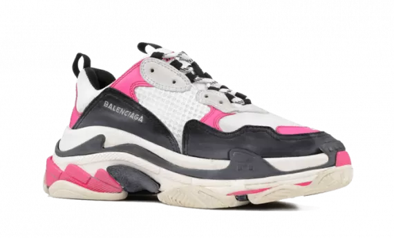 Stay Ahead of the Game with Women's New Balenciaga Triple S Trainers in Pink and Black