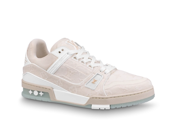 New Louis Vuitton Trainer Sneaker Beige - Men's Outlet Sale Now On!