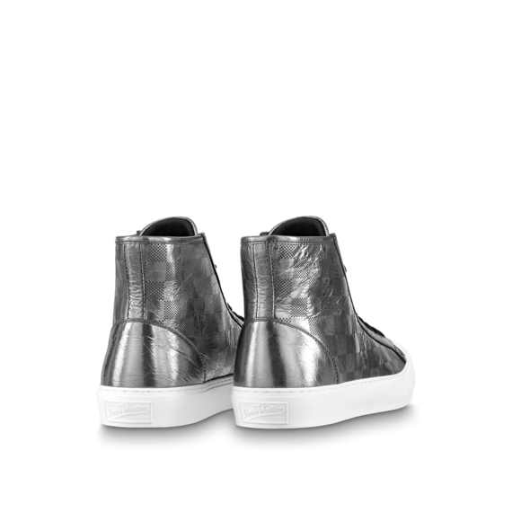 Step out in style in the new Louis Vuitton Tattoo Sneaker Boot Anthracite Gray for men.