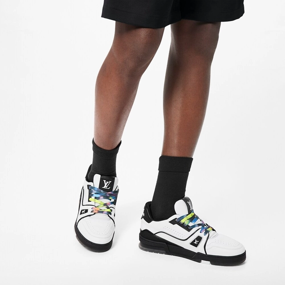 Brand New LV Trainer Sneaker for Men - Black / White Now Available!