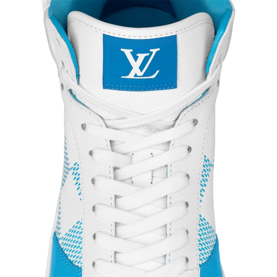 Don't miss your chance to own the Louis Vuitton Rivoli Sneaker Boot Blue for men.