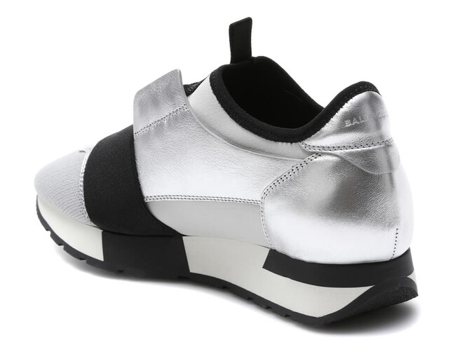 Shoes for Men from BALENCIAGA Outlet: Metallic / Black Race Runners.
