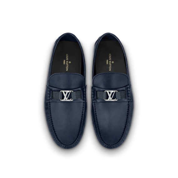 New Navy Blue Louis Vuitton Hockenheim Mocassin for Men