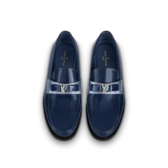 Designer Louis Vuitton Loafer - Glazed calf leather - Navy Blue - For Men - New!