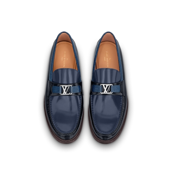 Look Fresh in the Louis Vuitton Major Loafer, Navy Blue - Original and New Now!