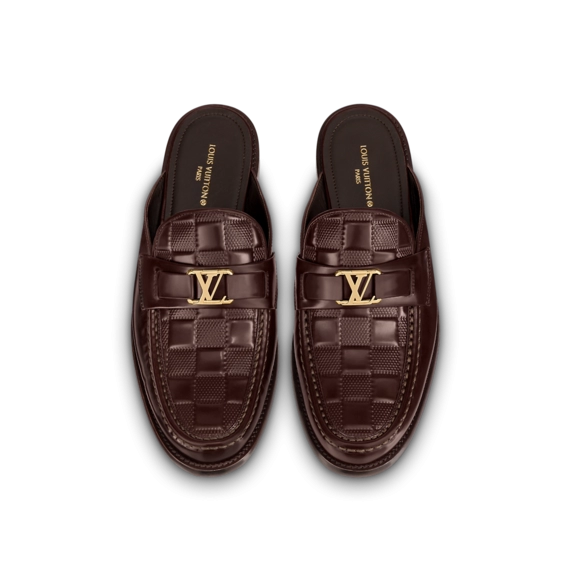 Look sharp with a new, original Louis Vuitton Major open back loafer.