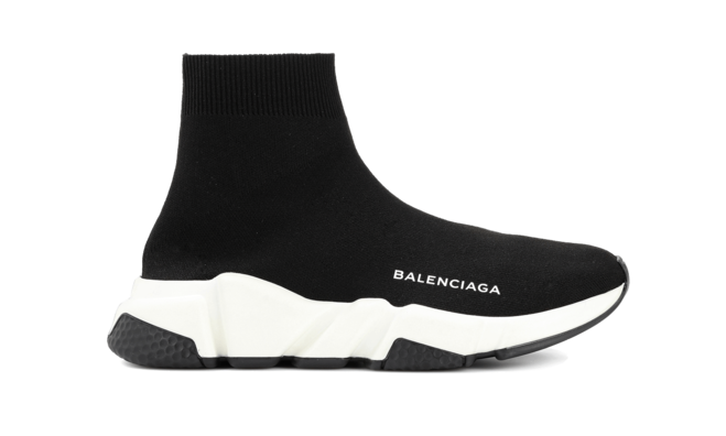 Women's luxe Balenciaga Speed Runner MID Black/White/Black on sale.