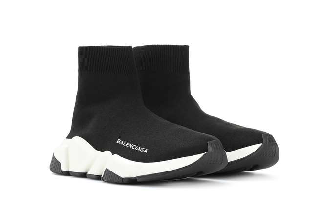 Hot buy! Mens Balenciaga Speed Runner MID Black/White/Black shoes sale.