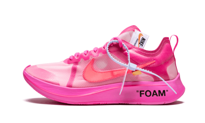 Men's Nike The 10 x Off White Zoom Fly TULIP PINK/RACER PINK from Original Outlet